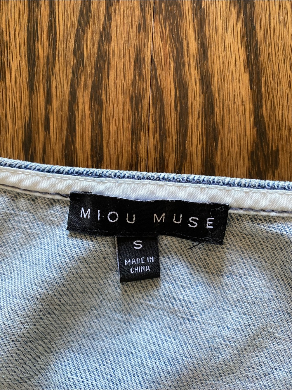 Miou Muse Light Blue Denim Button-Front Vest - Picture 2 of 3
